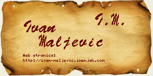 Ivan Maljević vizit kartica